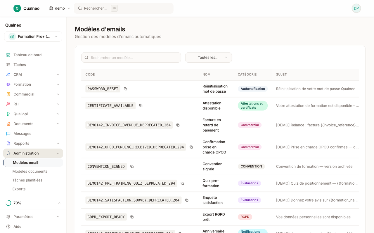 Modèles d'emails de convocations, relances et enquêtes personnalisables